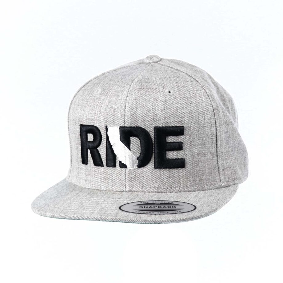 Ride California Classic Flatbrim Snapback Hat Gray_Black