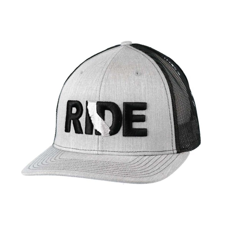 Ride California Classic Trucker Snapback Hat Gray_Black