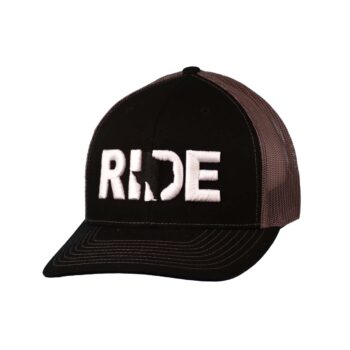 Ride Texas Classic Trucker Snapback Hat Black_White_Side