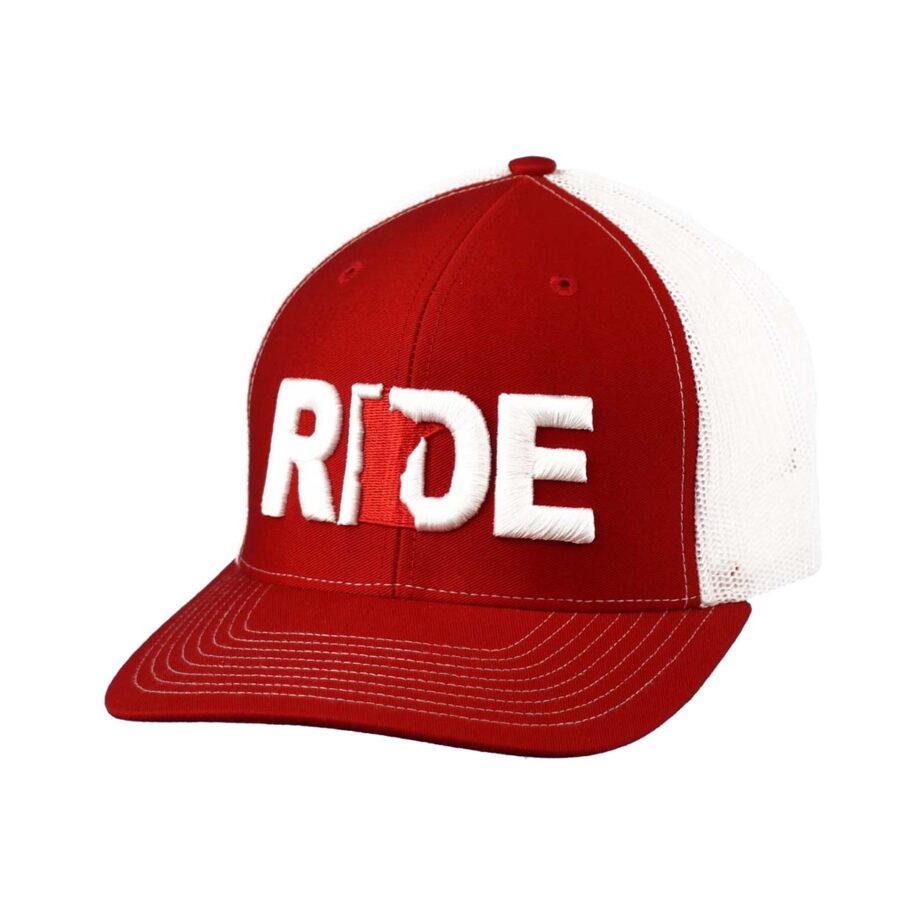 Ride Minnesota Classic Trucker Snapback Hat Red_White_Side