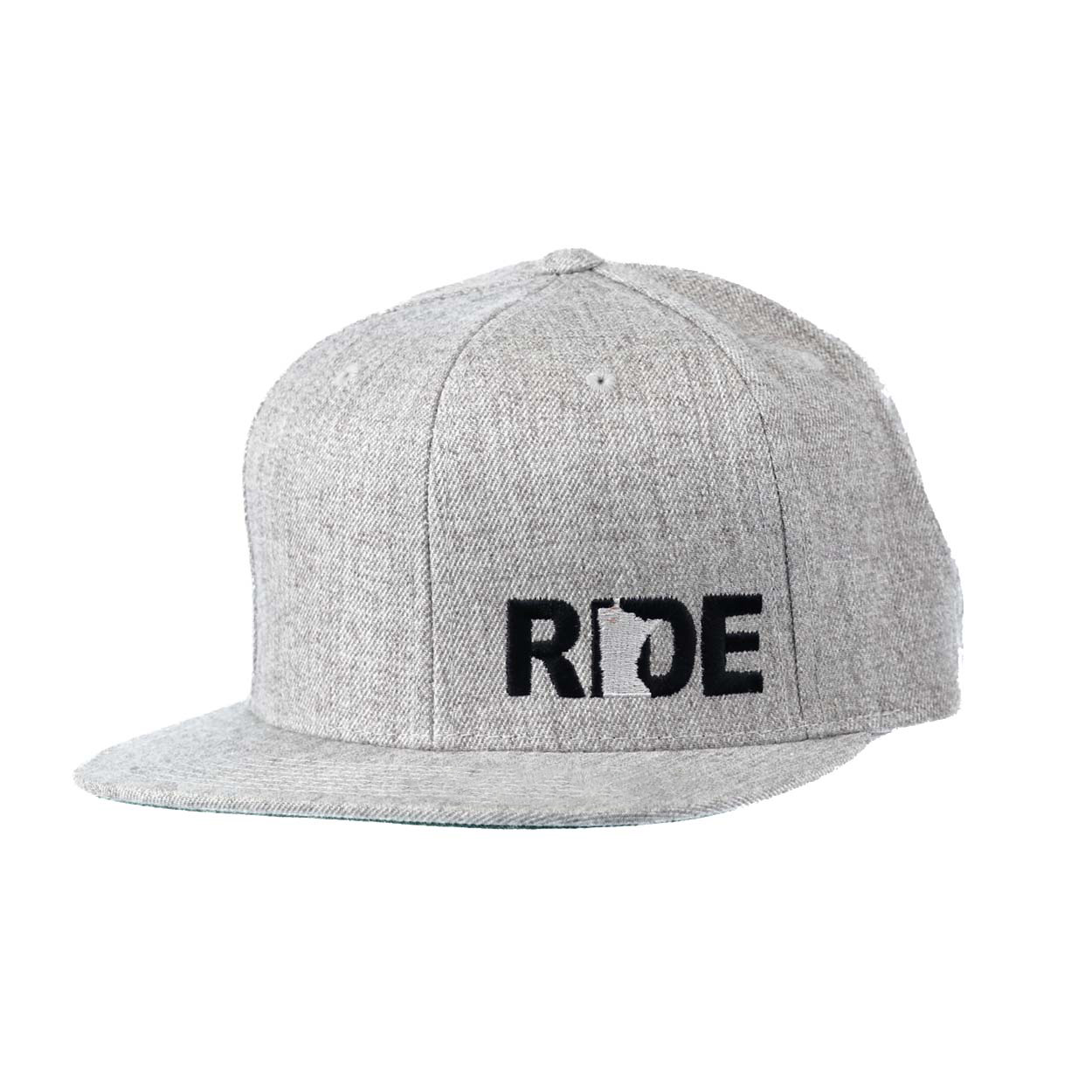 Ride Minnesota Night Out Pro Embroidered Snapback Flat Brim Hat Gray
