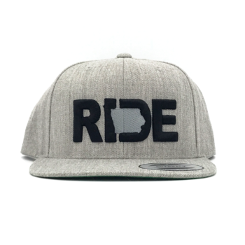 Ride Iowa Hat Flat Brim Snapback Gray