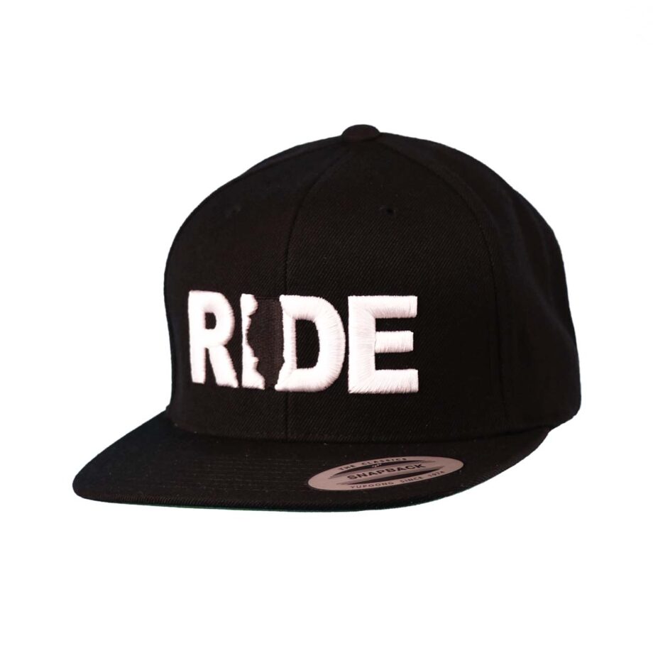 Ride Illinois Classic Flatbrim Snapback Hat Black_White