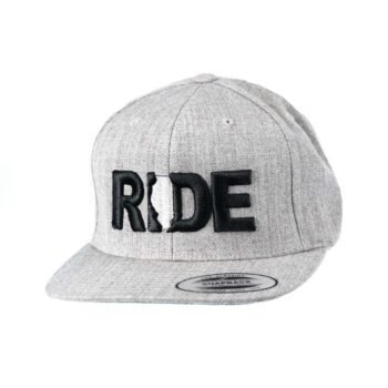 Ride Illinois Classic Flatbrim Snapback Hat Gray_Black