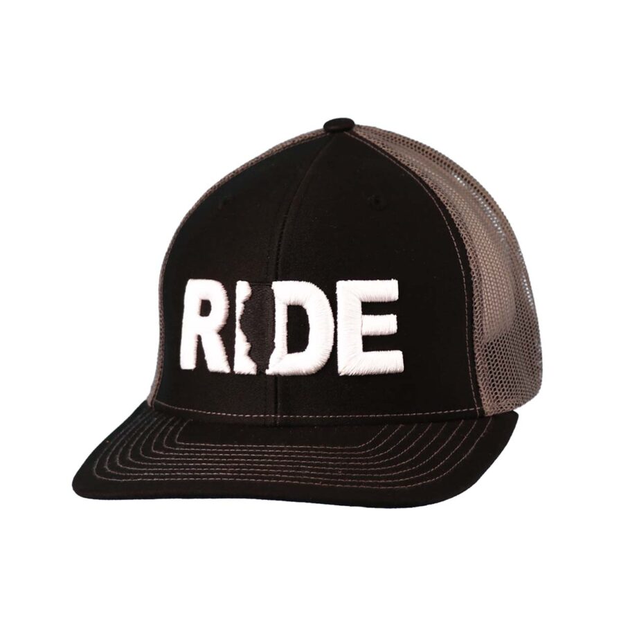 Ride Illinois Classic Trucker Snapback Hat Black_White