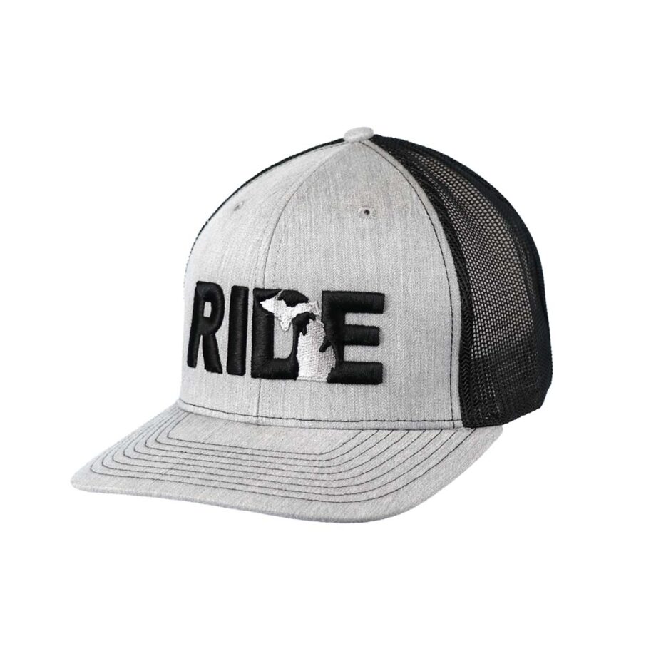 Ride Michigan Classic Trucker Snapback Hat Gray_Black