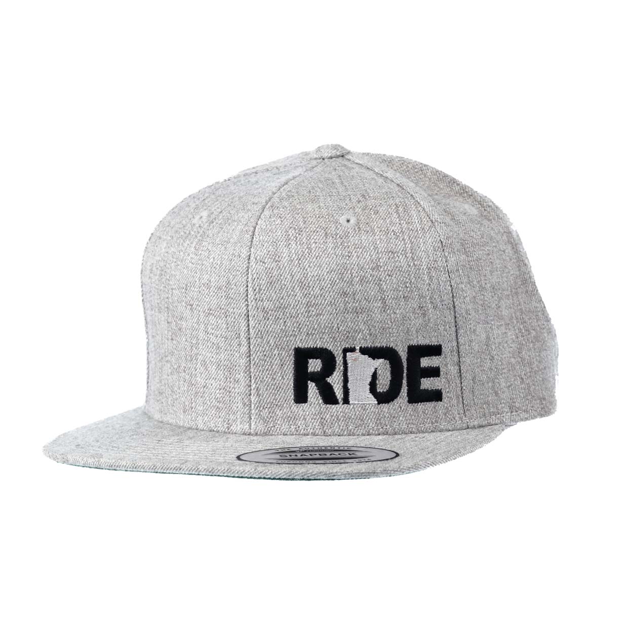 Ride Minnesota Night Out Embroidered Snapback Flat Brim Hat Gray