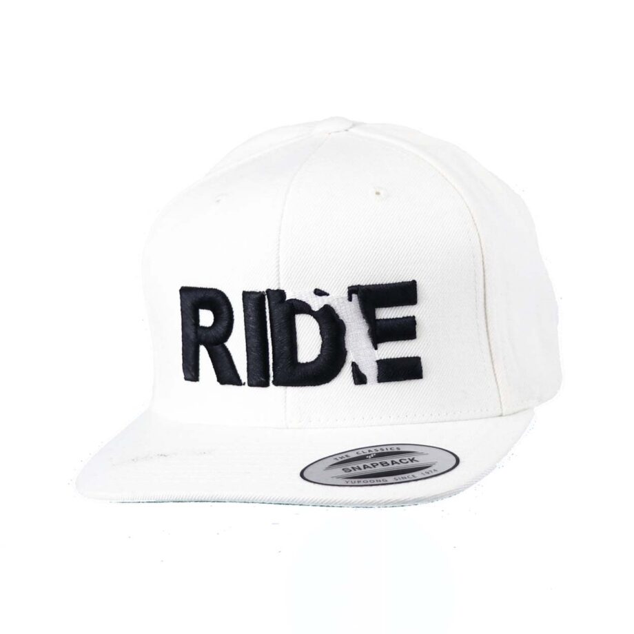 Ride Florida Classic Flatbrim Snapback Hat White_Black