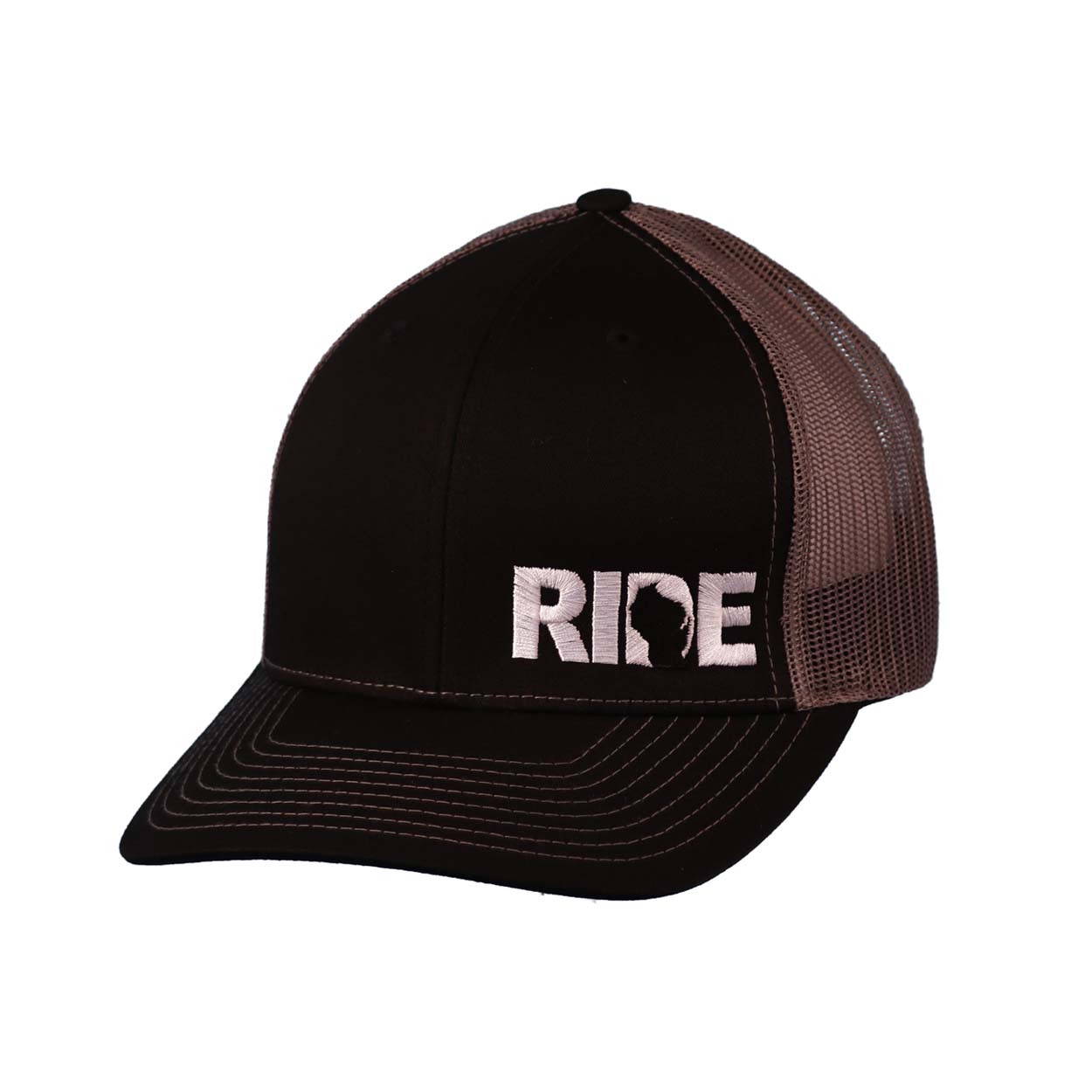 Ride Wisconsin Classic Pro Night Out Embroidered Snapback Trucker Hat Black/Gray