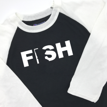 Ride Fish MN Shirt Raglan 3/4 Sleeve Black/White