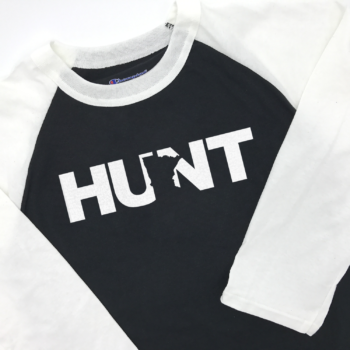 Ride Hunt MN Shirt Raglan 3/4 Sleeve Black/White