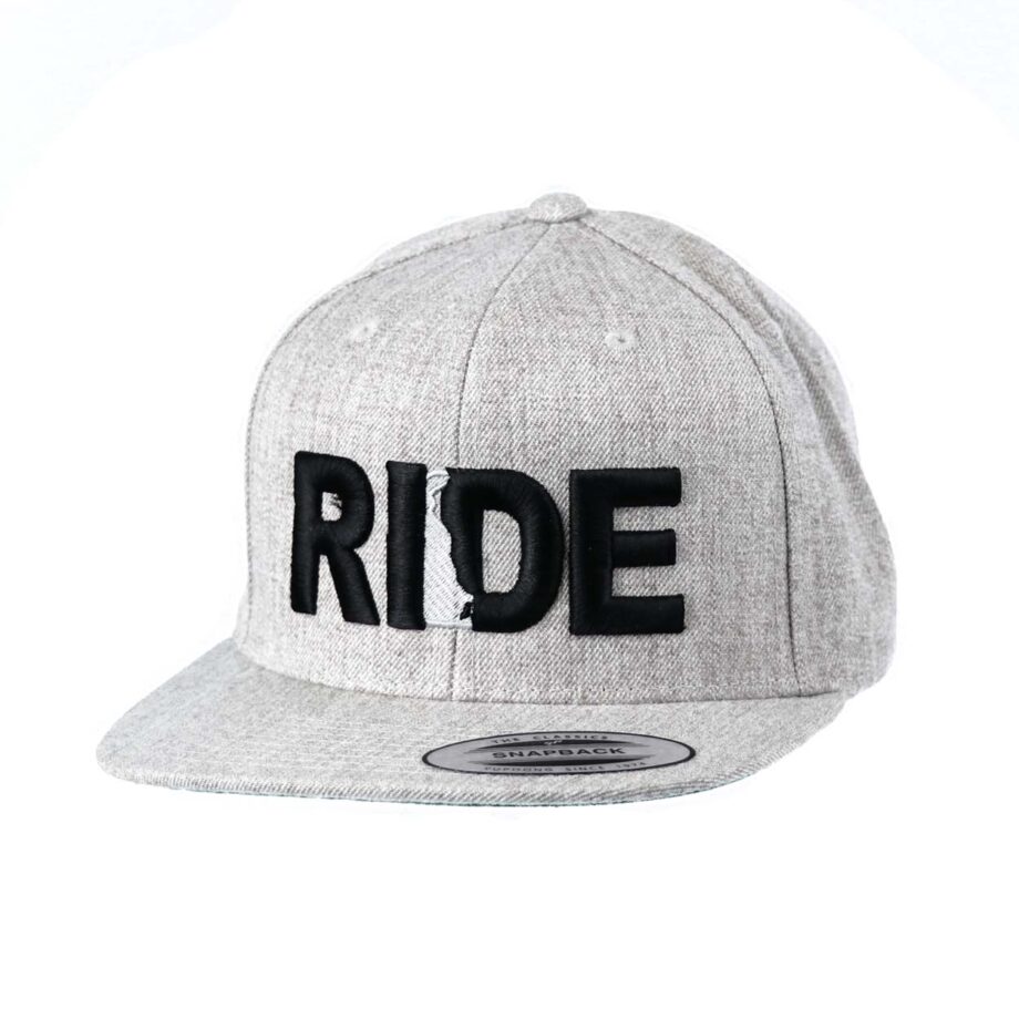 Ride Delaware Classic Flatbrim Snapback Hat Gray_Black
