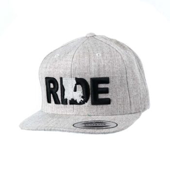 Ride Louisiana Classic Flatbrim Snapback Hat Gray_White