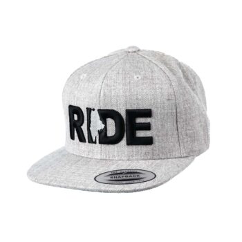 Ride Maine Classic Flatbrim Snapback Hat Gray_Black