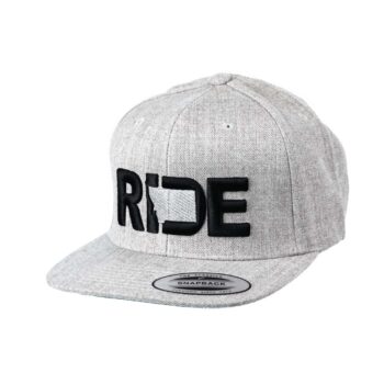 Ride Montana Classic Flatbrim Snapback Hat Gray_Black