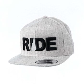 Ride New Hampshire Classic Flatbrim Snapback Hat Gray_Black