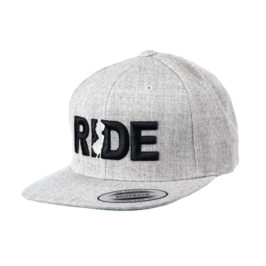 Ride New Jersey Classic Flatbrim Snapback Hat Gray_Black