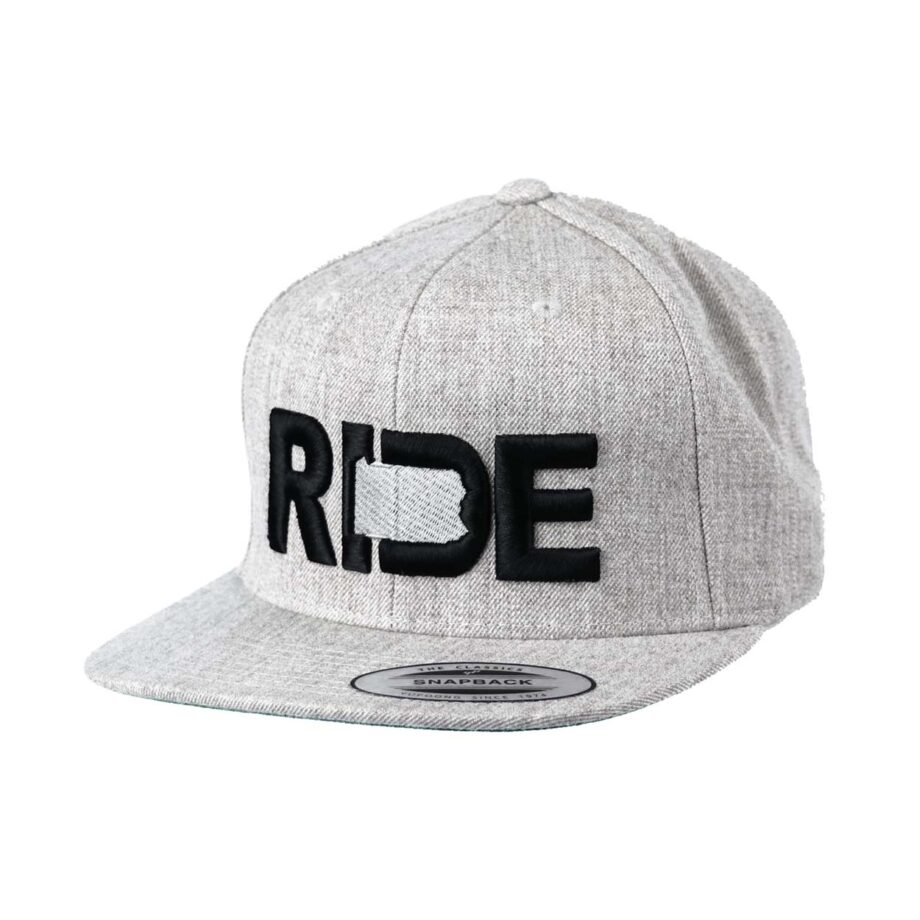Ride Pennsylvania Classic Flatbrim Snapback Hat Gray_Black