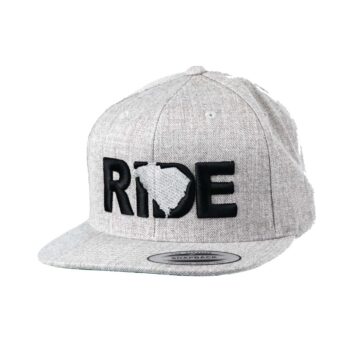 Ride South Carolina Classic Flatbrim Snapback Hat Gray_Black