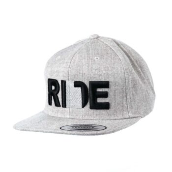 Ride Utah Classic Flatbrim Snapback Hat Gray_Black