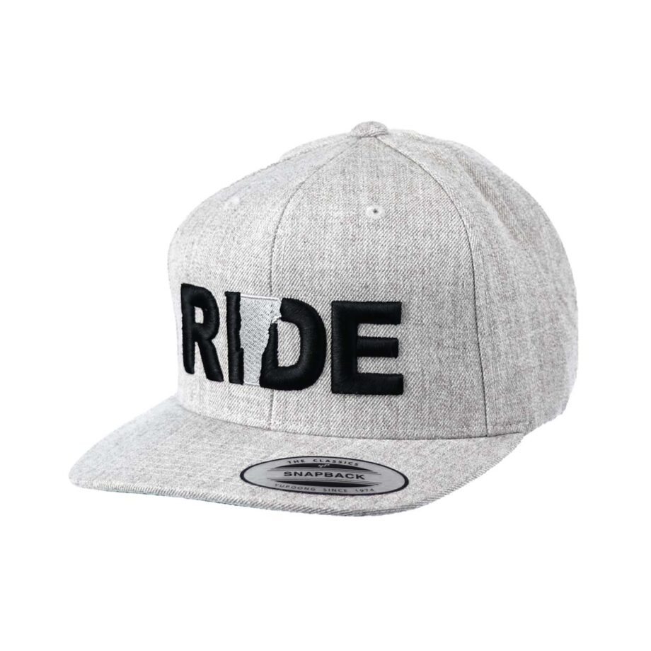 Ride Vermont Classic Flatbrim Snapback Hat Gray_Black
