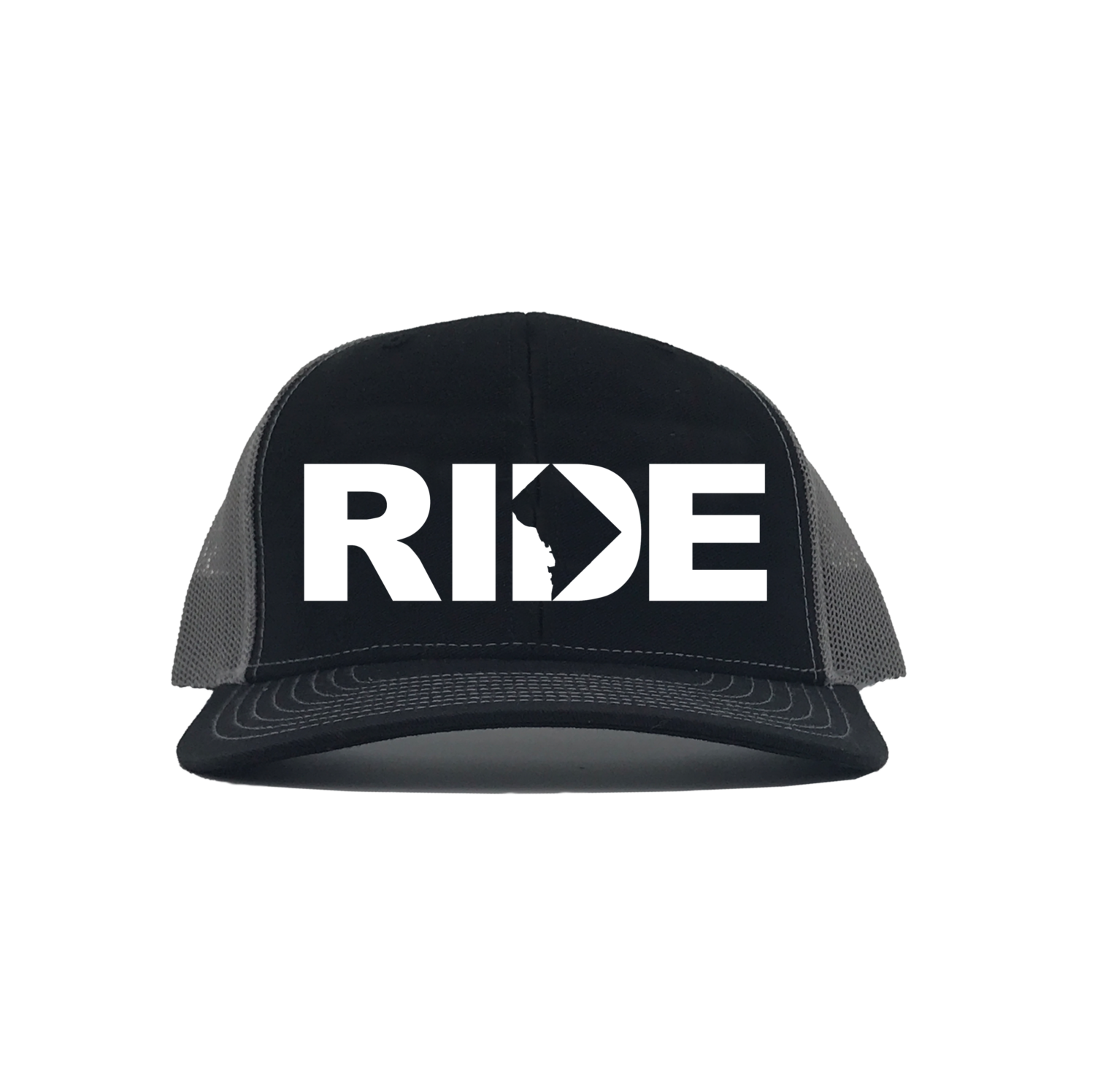 Ride District of Columbia Classic Embroidered Snapback Trucker Hat Black/Charcoal