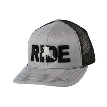 Ride Alaska Night Out Trucker Snapback Hat Gray_Black