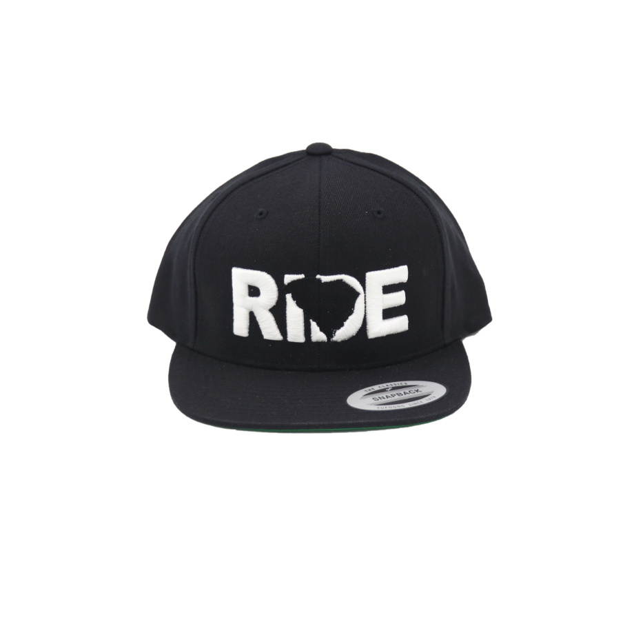Ride South Carolina Classic Flat Brim Hat Black/White