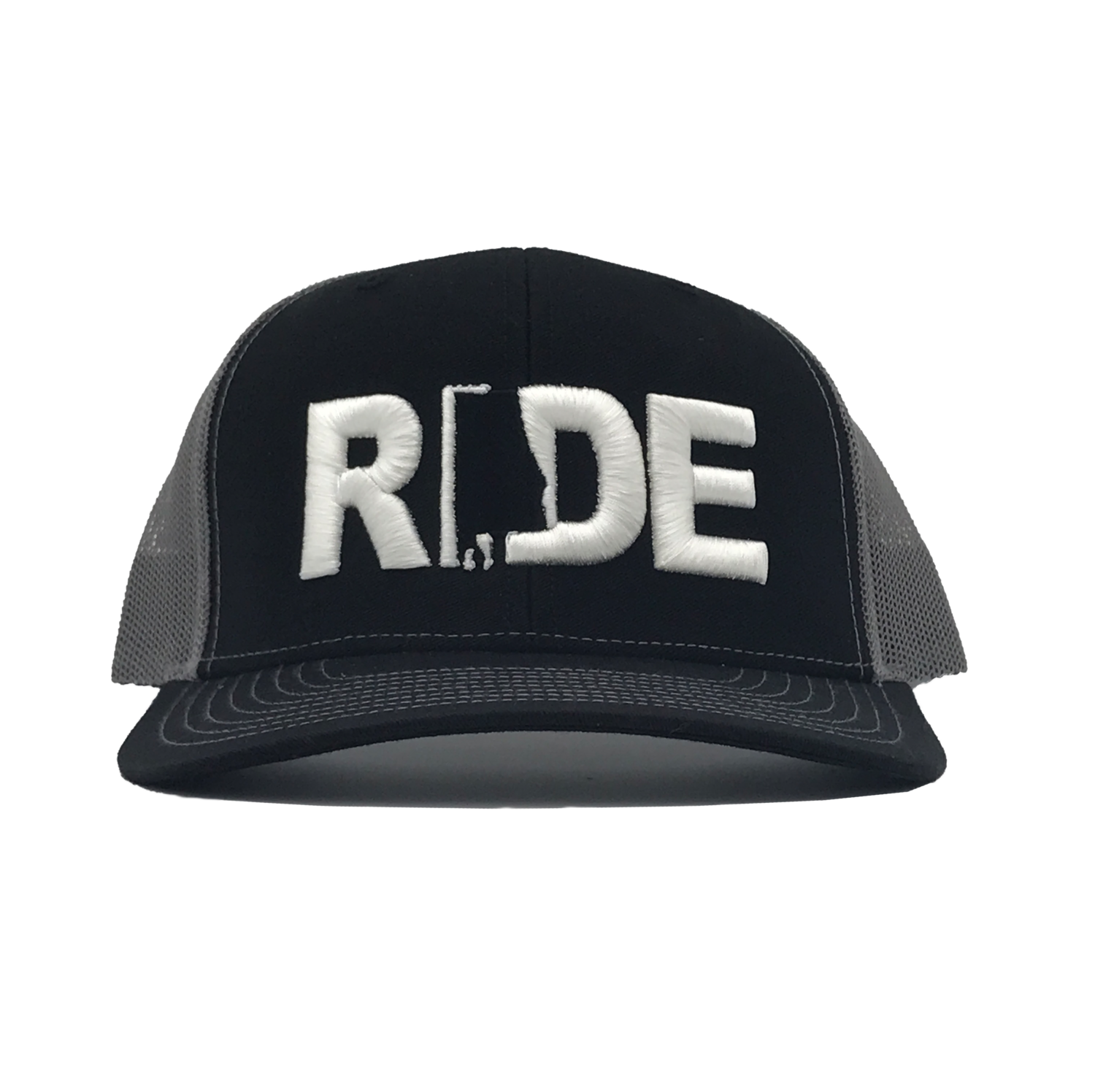 Ride Alabama Classic Pro 3D Puff Embroidered Snapback Trucker Hat Black/Gray
