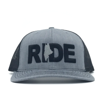 Ride Maine Classic Trucker Snapback Hat Gray/Black