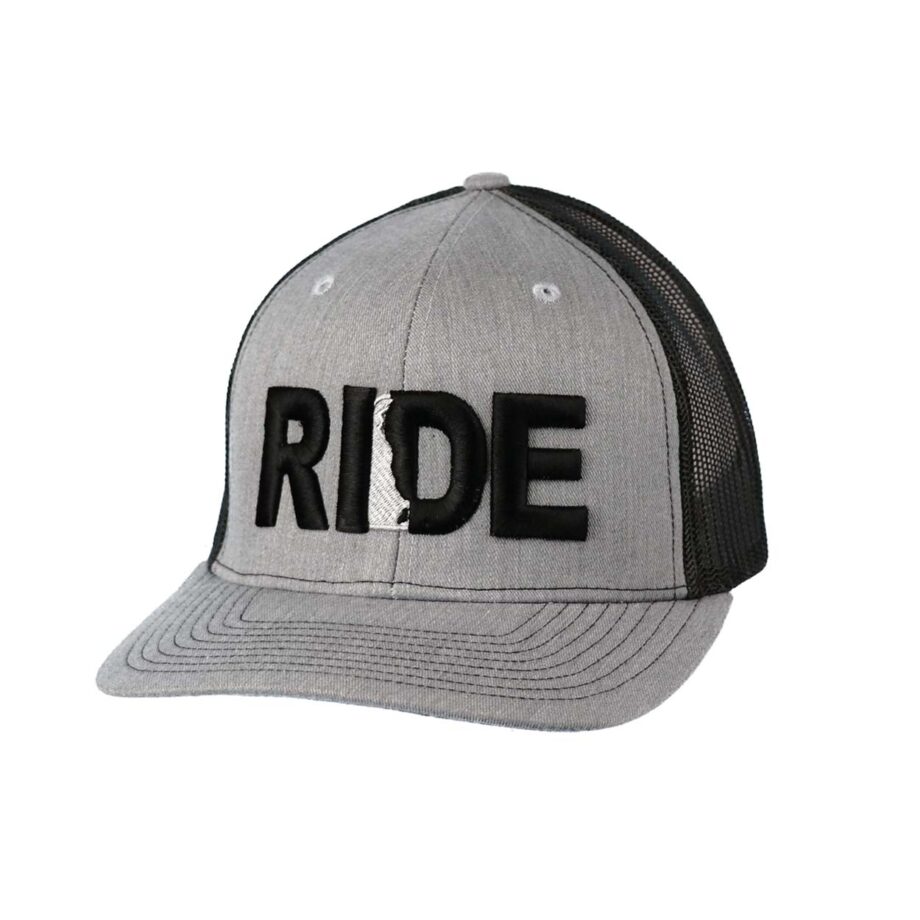 Ride Delaware Classic Trucker Snapback Hat Gray_Black