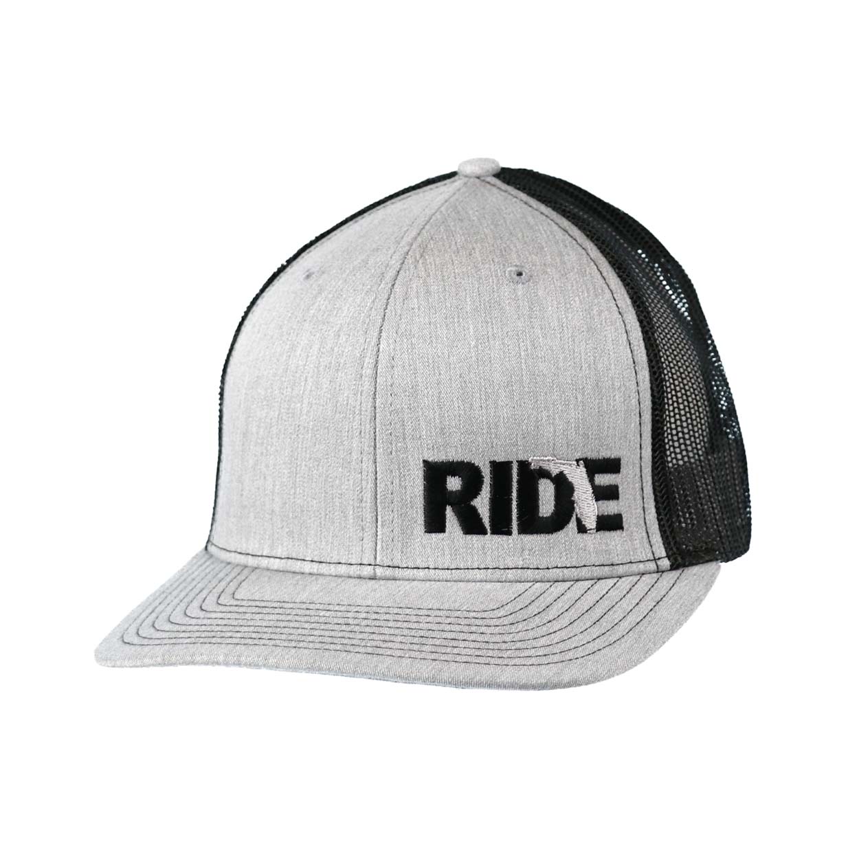 Ride Florida Night Out Pro Embroidered Snapback Trucker Hat Heather Gray/Black