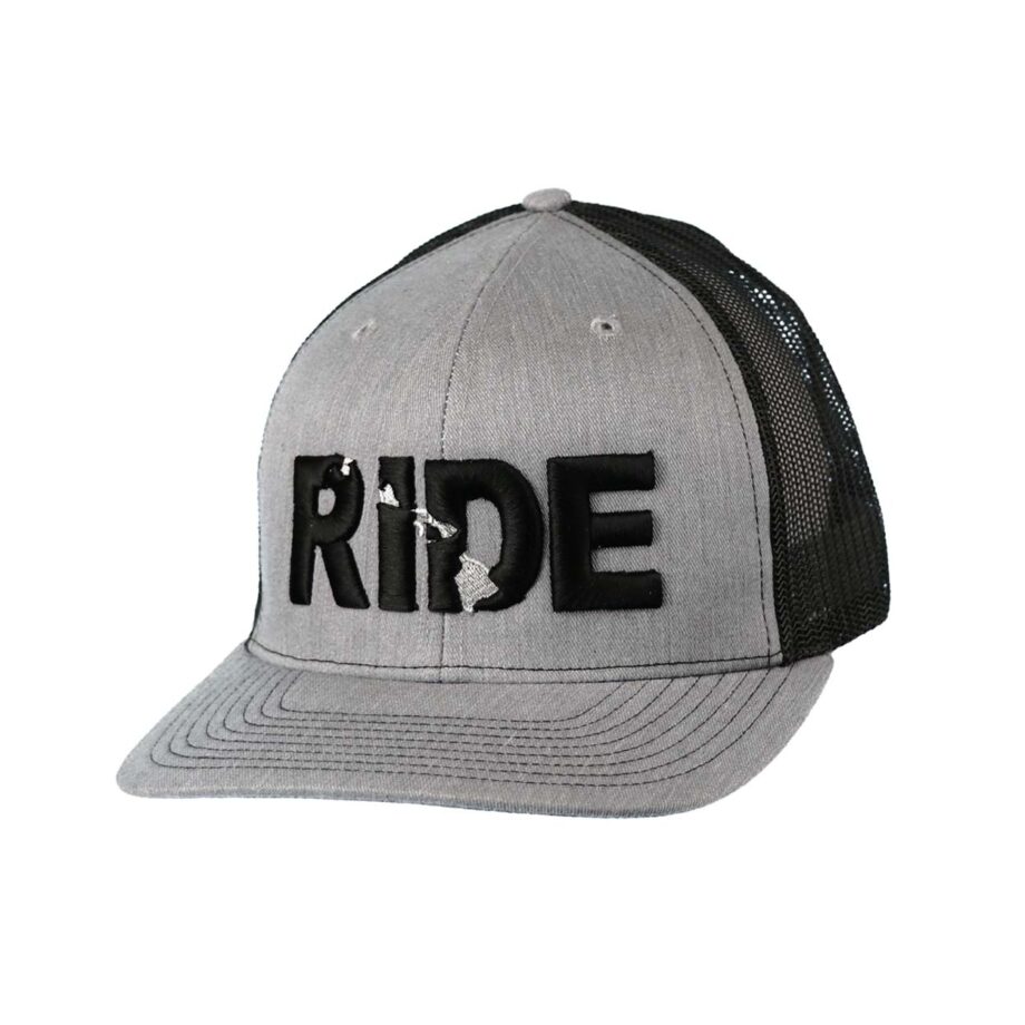 Ride Hawaii Classic Trucker Snapback Hat Gray_Black