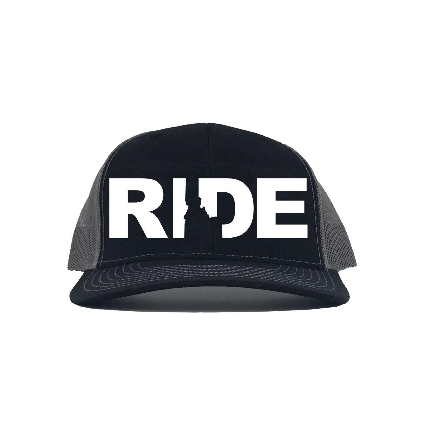 Ride Idaho Classic Pro 3D Puff Embroidered Snapback Trucker Hat Black/Gray