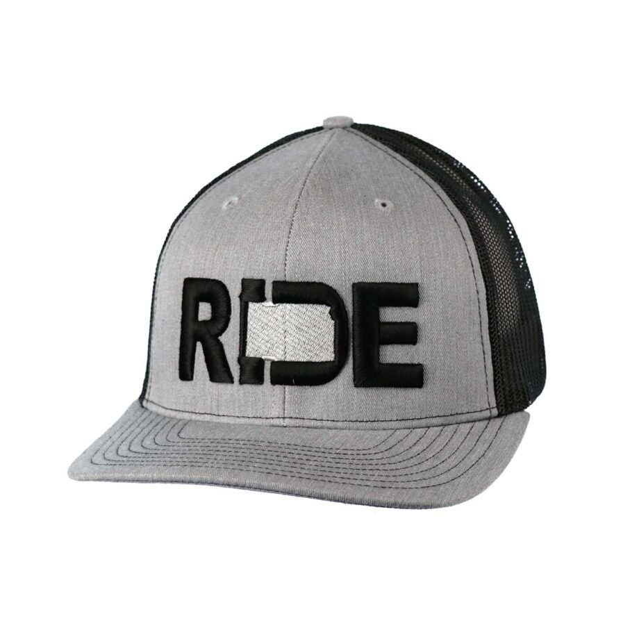 Ride Kansas Classic Trucker Snapback Hat Gray_Black