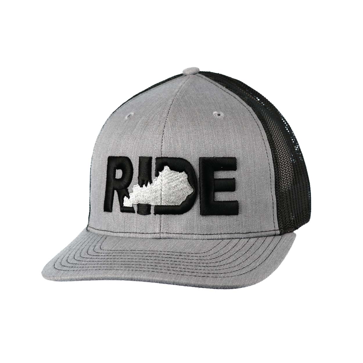 Ride Kentucky Classic Embroidered Snapback Trucker Hat Heather Gray/Black