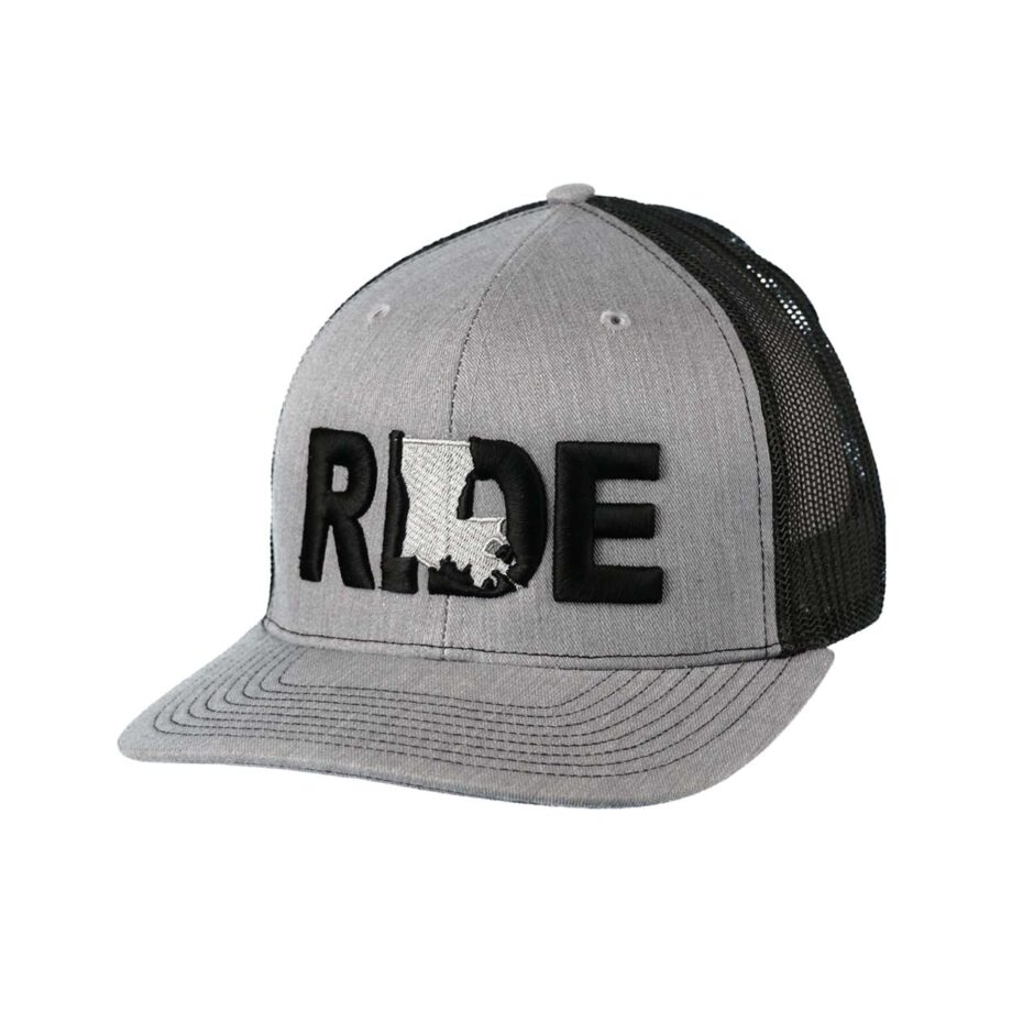 Ride Louisiana Classic Trucker Snapback Hat Gray_White