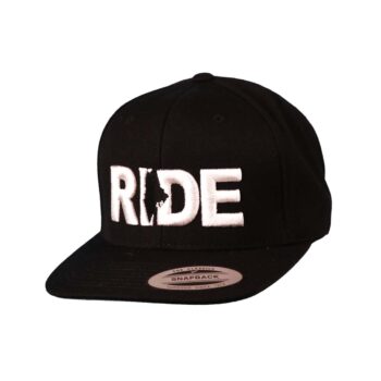 Ride Maine Classic Flatbrim Snapback Hat Black_White