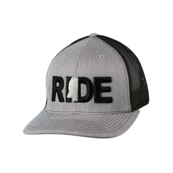 Ride Mississippi Classic Trucker Snapback Hat Gray_Black