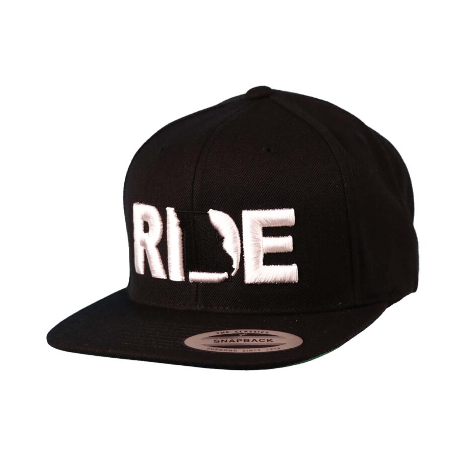 Ride Missouri Classic Flatbrim Snapback Hat Black_White
