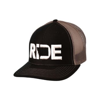 Ride Montana Classic Trucker Snapback Hat Black_White
