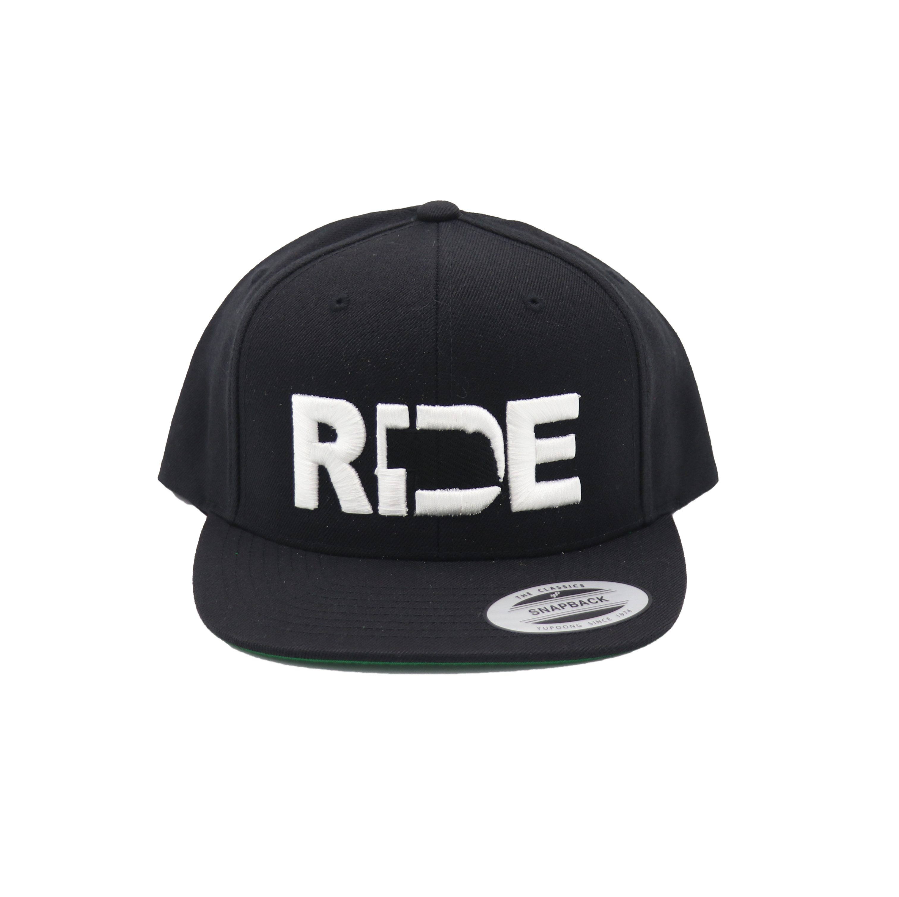 Ride Nebraska Classic Pro 3D Puff Embroidered Snapback Flat Brim Hat Black