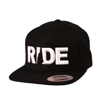Ride New Hampshire Classic Flatbrim Snapback Hat Black_White