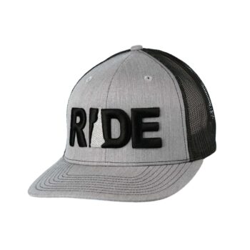 Ride New Hampshire Classic Trucker Snapback Hat Gray_Black
