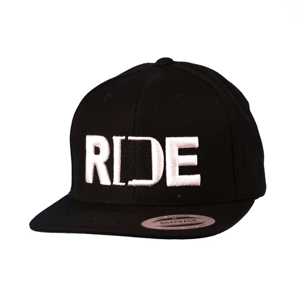 Ride New Mexico Classic Pro 3D Puff Embroidered Snapback Flat Brim Hat Black