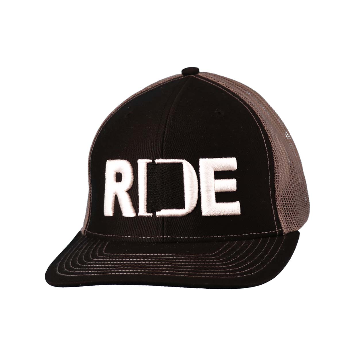 Ride New Mexico Classic Embroidered Snapback Trucker Hat Black/Gray