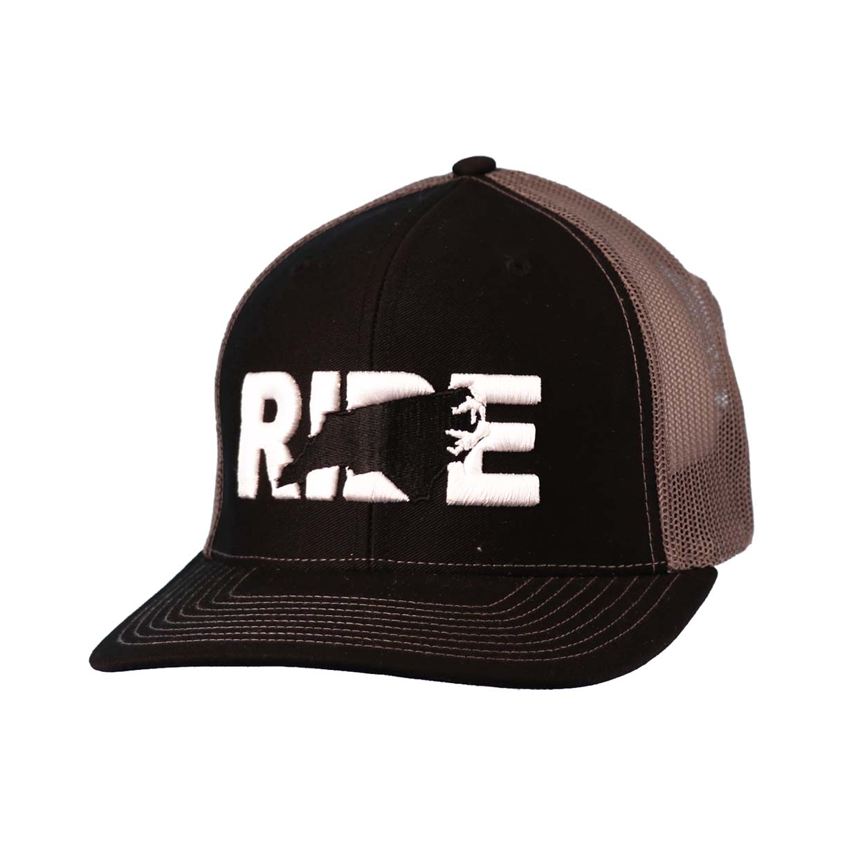 Ride North Carolina Classic Pro 3D Puff Embroidered Snapback Trucker Hat Black/Gray