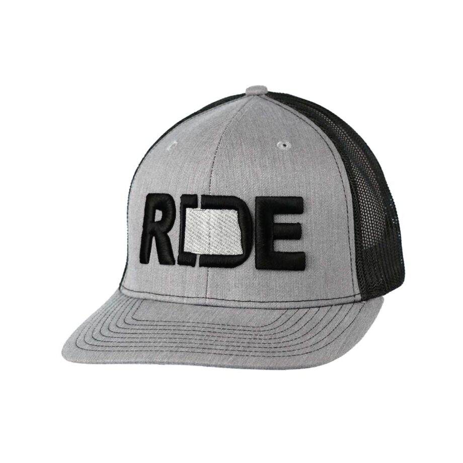 Ride North Dakota Classic Trucker Snapback Hat Gray_Black