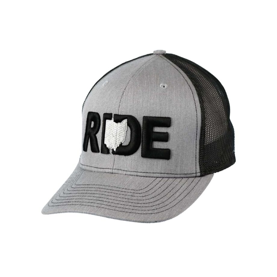 Ride Ohio Classic Trucker Snapback Hat Gray_Black