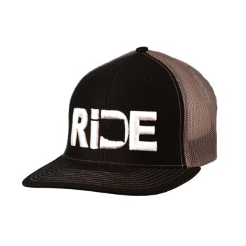 Ride Oklahoma Classic Trucker Snapback Hat Black_White